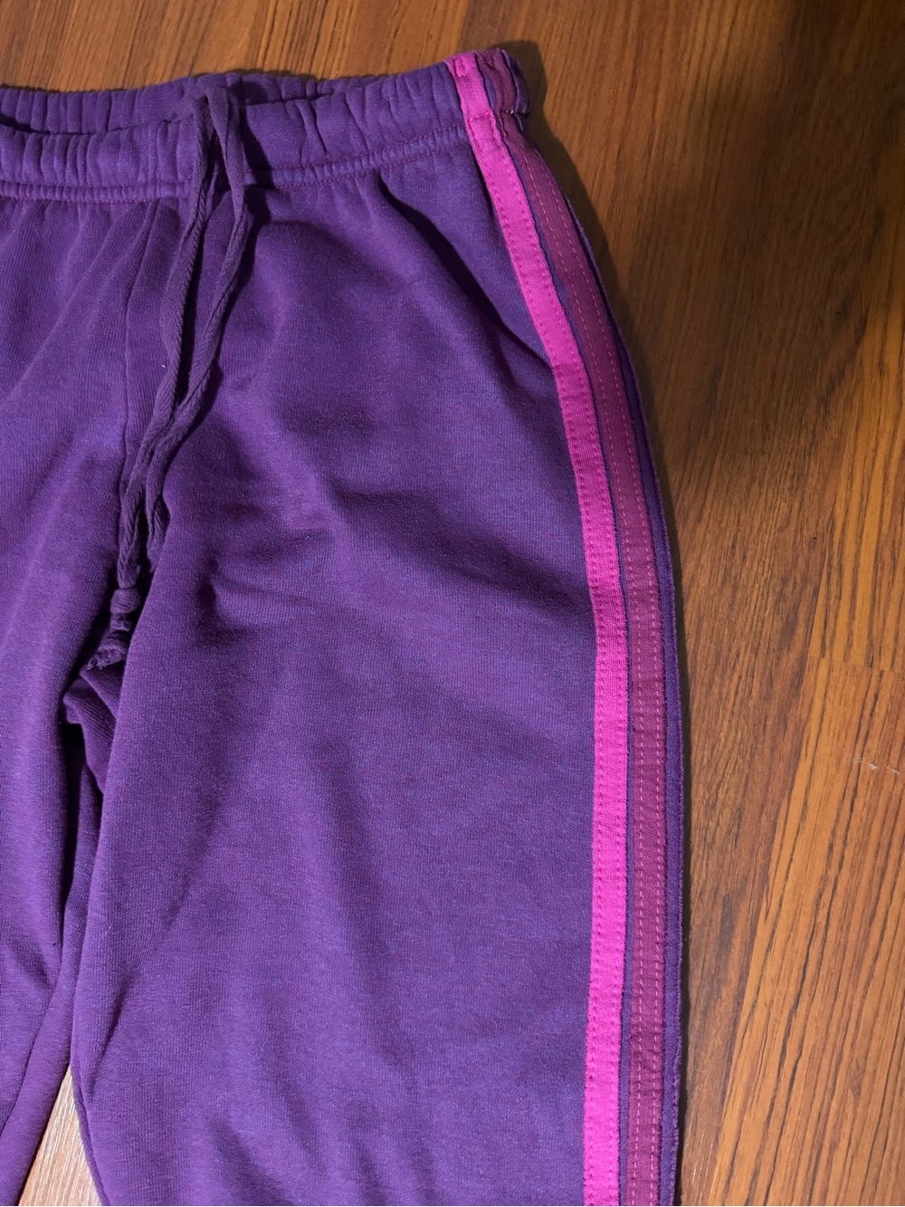 Aviator Nation Purple Track Pants with Pink and Teal Stripes - Picture 3 of 4